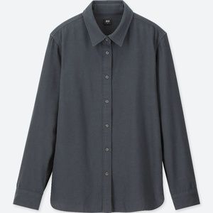 Uniqlo Flannel Long Sleeve Shirt Dark Grey